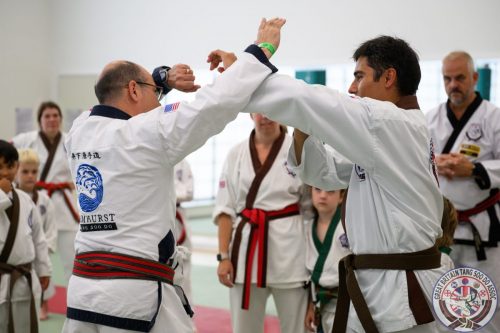 Master Inoshita demonstrating a defence