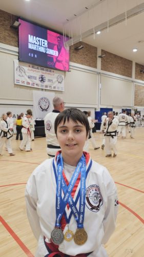 Philippa with her medals