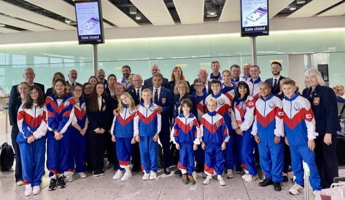 GBTSDA team photo at Heathrow terminal