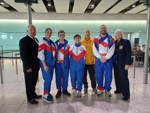 Ely  Witchford team at Heathrow terminal